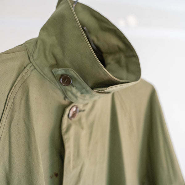 1950-60s French military green rubber coat