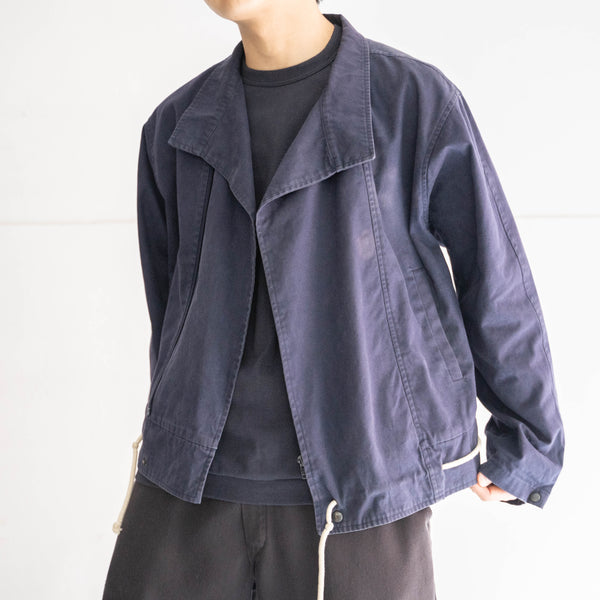 1980s Italy navy color strange pattern work jacket