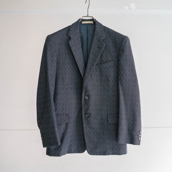 1970s Japan vintage blue based weavy set up -great fabric-