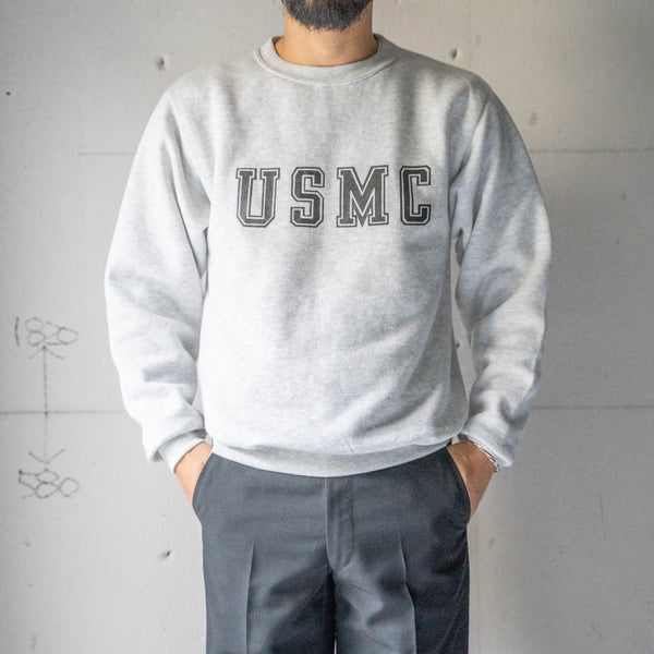 1990s US military? gray color 'USMC' print sweat