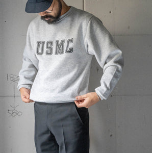 1990s US military? gray color 'USMC' print sweat