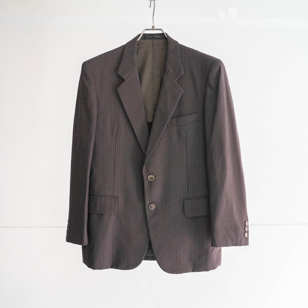 1980s Japan vintage brown based stripe set up