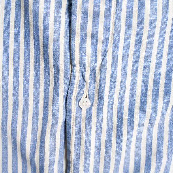 around 1980s blue×white striped button down shirt 'unusual pocket design'　