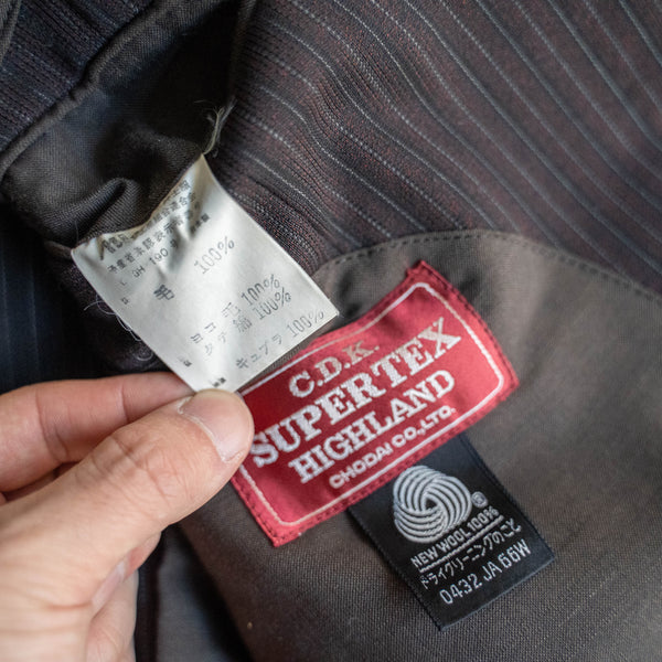 1980s Japan vintage brown based stripe set up