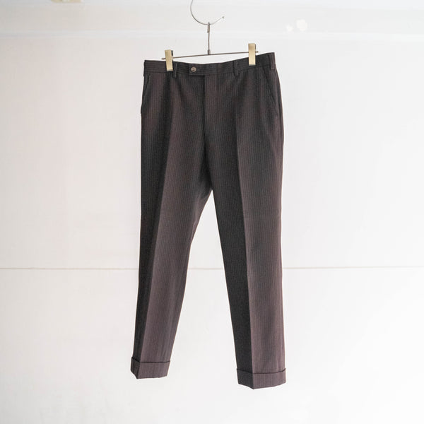 1980s Japan vintage brown based stripe set up