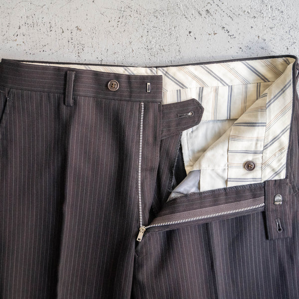 1980s Japan vintage brown based stripe set up