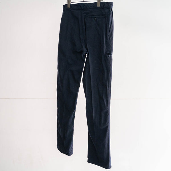 1960-70s France Adolphe Lafont cotton twill work pants -black dyed-'dead stock'