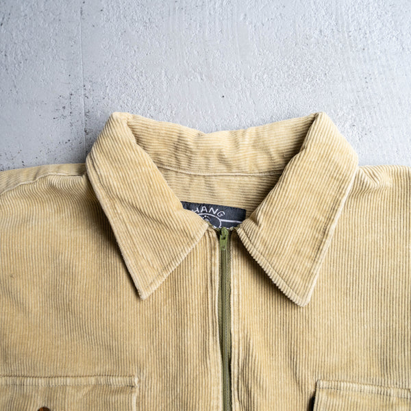 around 1980s HANG TEN golden yellow color  half zip corduroy shirt