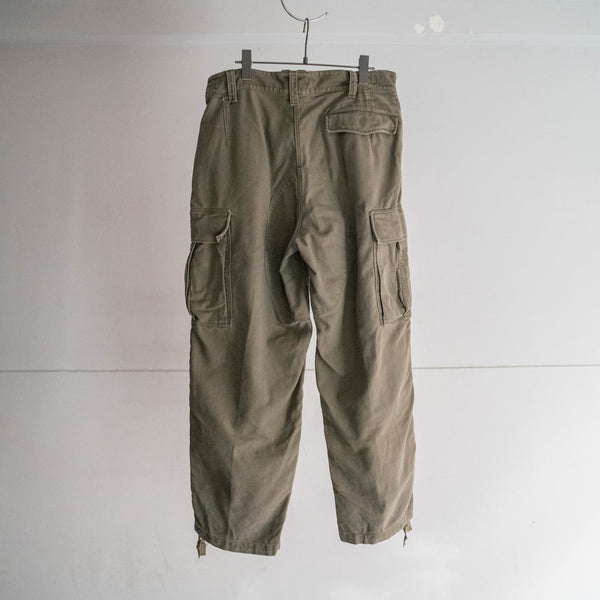 1980s German military wide cargo pants with flap packets -1