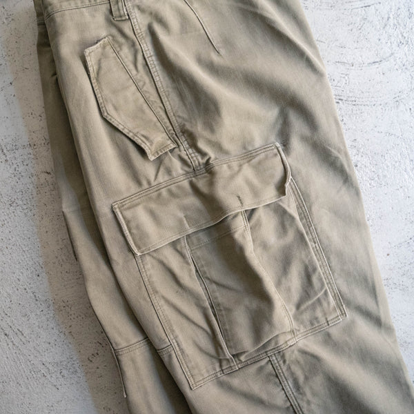 1980s German military wide cargo pants with flap packets -1