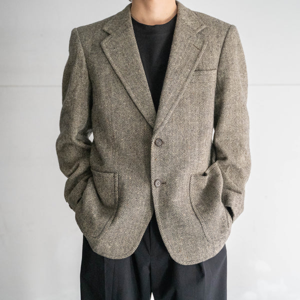 1990s Japan vintage brown based tweed tailored jacket