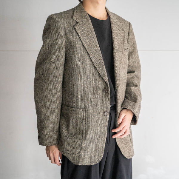 1990s Japan vintage brown based tweed tailored jacket