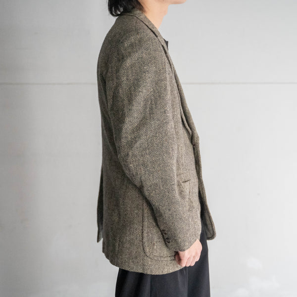 1990s Japan vintage brown based tweed tailored jacket