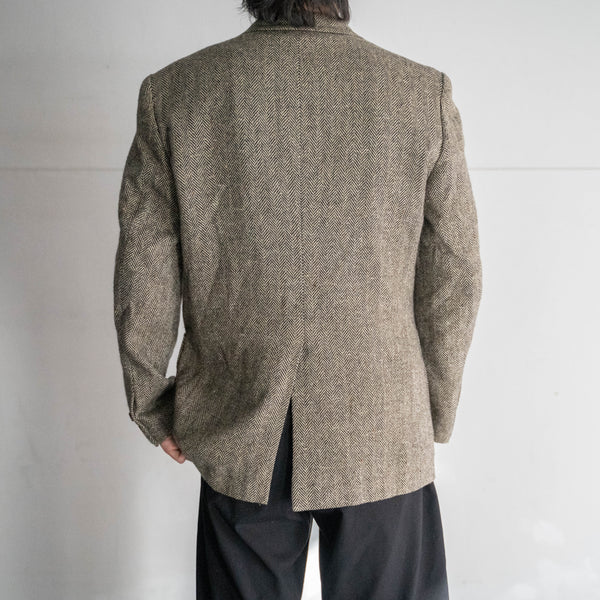 1990s Japan vintage brown based tweed tailored jacket