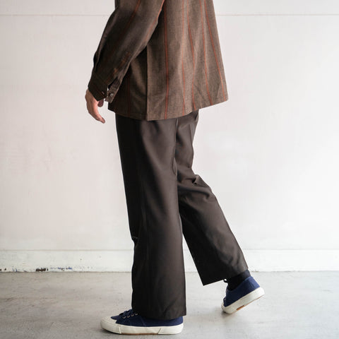 around 1970s Japan vintage brown color wool slacks 'light weight' -dead stock-