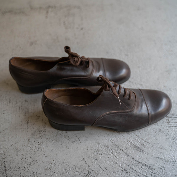 1990s Italian military brown leather shoes -5 hole- 'dead stock'