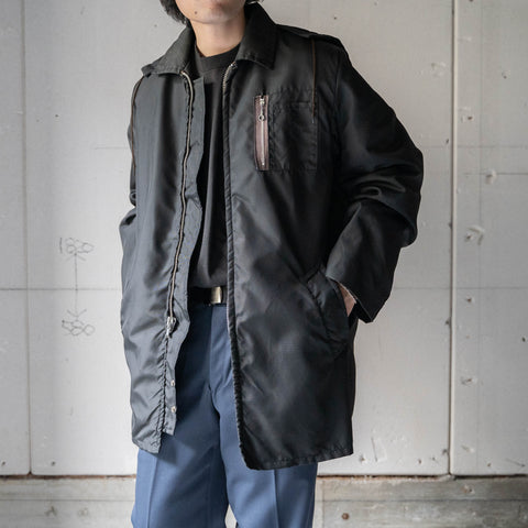 1970s USA black color nylon work jacket 'with liner'