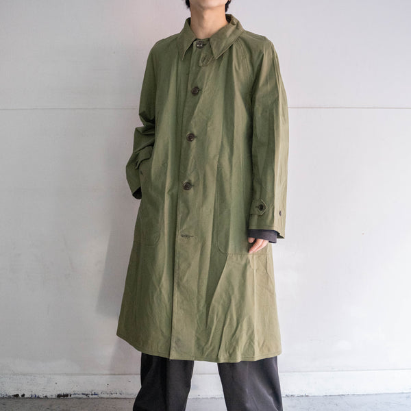 1950-60s French military green rubber coat