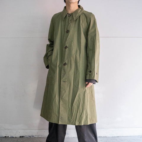 1950-60s French military green rubber coat