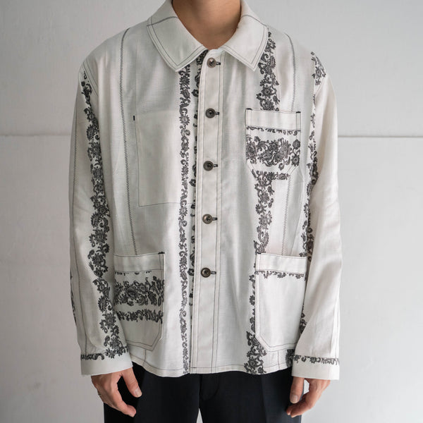 'KIMONO REMAKE' French work jacket type 'paisley pattern'