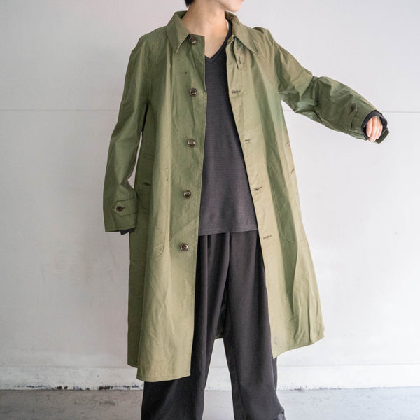 1950-60s French military green rubber coat