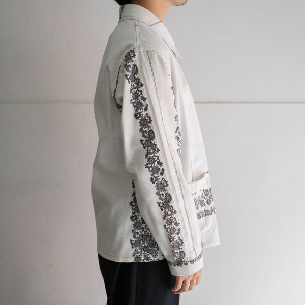 'KIMONO REMAKE' French work jacket type 'paisley pattern'