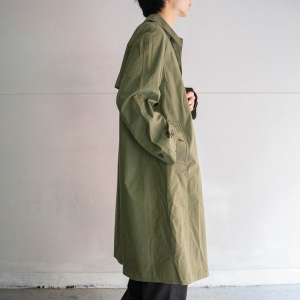 1950-60s French military green rubber coat
