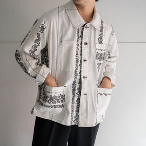 'KIMONO REMAKE' French work jacket type 'paisley pattern'