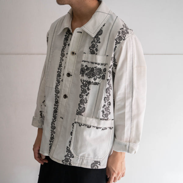 'KIMONO REMAKE' French work jacket type 'paisley pattern'