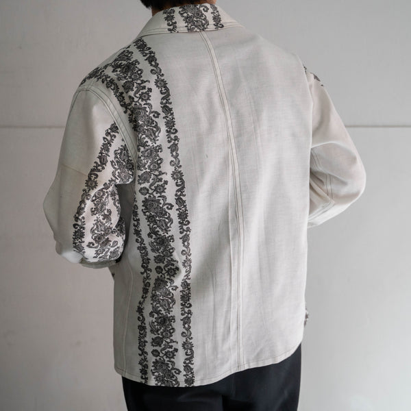 'KIMONO REMAKE' French work jacket type 'paisley pattern'