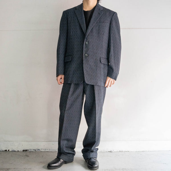 1970s Japan vintage blue based weavy set up -great fabric-