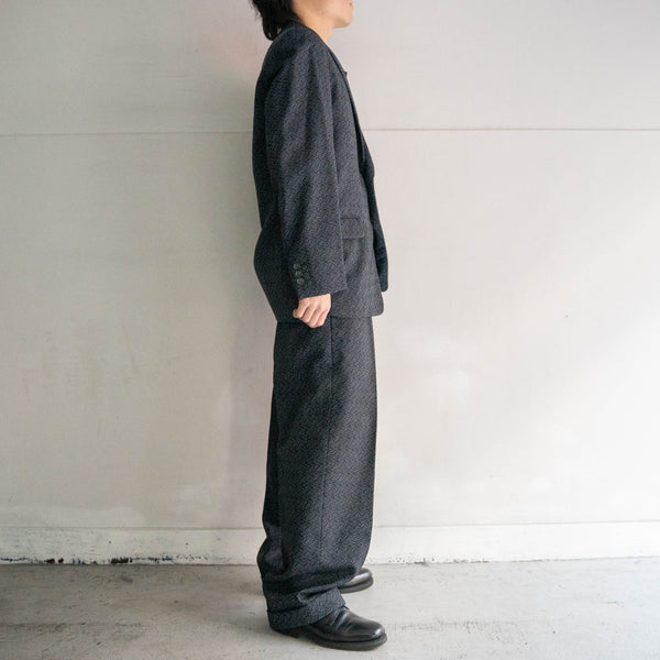 1970s Japan vintage blue based weavy set up -great fabric-