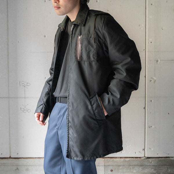 1970s USA black color nylon work jacket 'with liner'