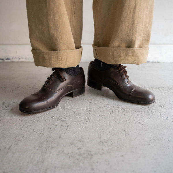 1990s Italian military brown leather shoes -5 hole- 'dead stock'