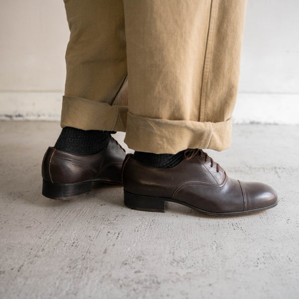 1990s Italian military brown leather shoes -5 hole- 'dead stock'