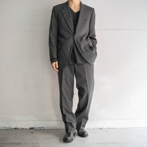 1990s Japan vintage gray based multi-stripe set up