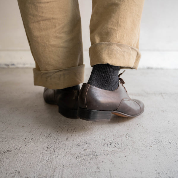 1990s Italian military brown leather shoes -5 hole- 'dead stock'