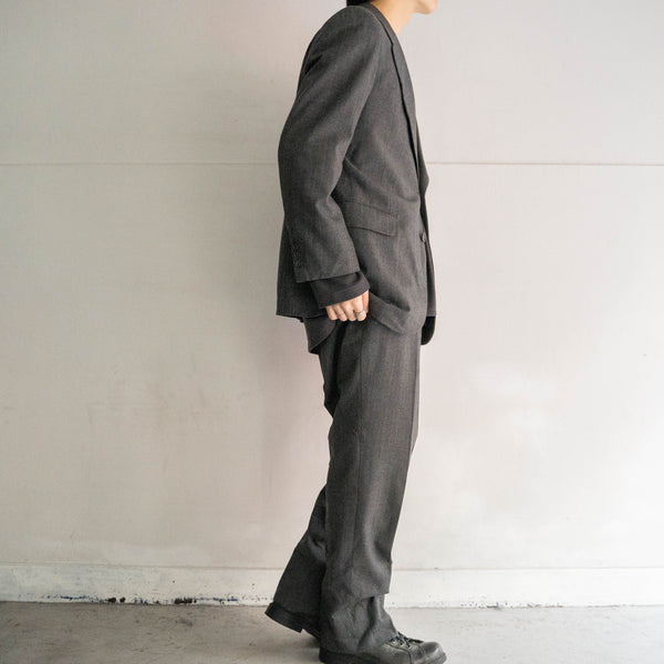 1990s Japan vintage gray based multi-stripe set up