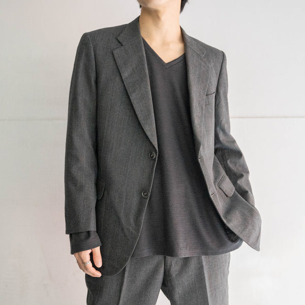 1990s Japan vintage gray based multi-stripe set up