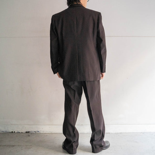 1980s Japan vintage brown based stripe set up