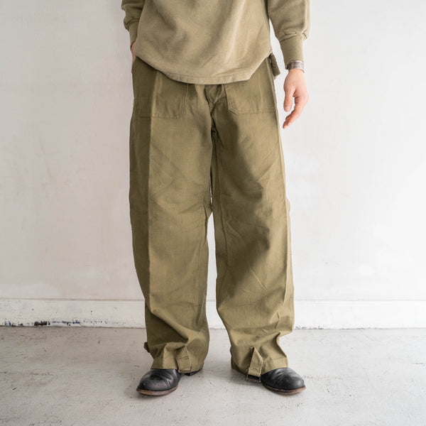 1940-50s French military M35 motorcycle pants -cotton canvas type- 'dead stock'