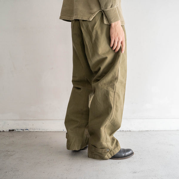 1940-50s French military M35 motorcycle pants -cotton canvas type- 'dead stock'