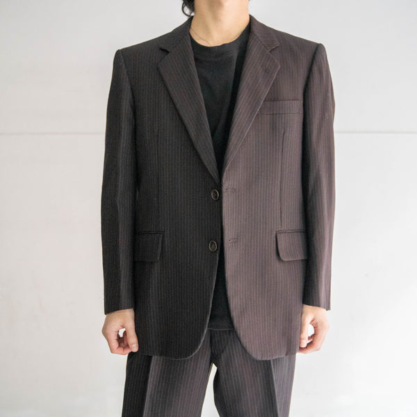 1980s Japan vintage brown based stripe set up