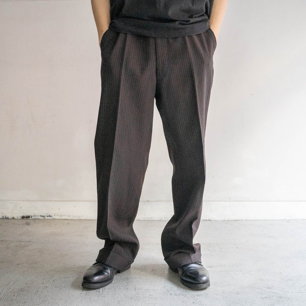 1980s Japan vintage brown based stripe set up