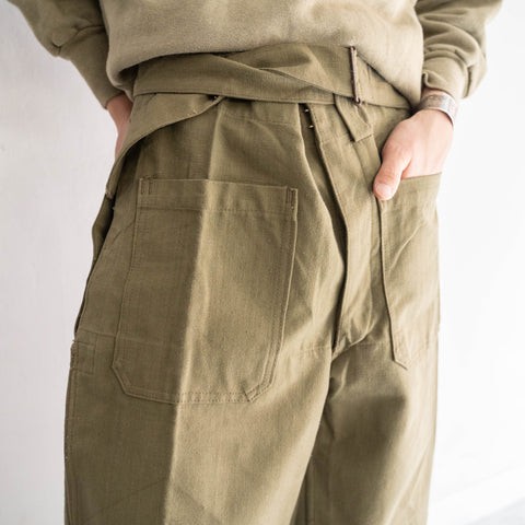 1940-50s French military M35 motorcycle pants -cotton canvas type- 'dead stock'