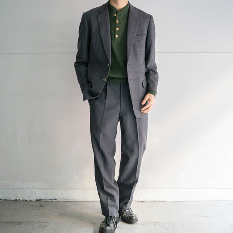 1970s Japan vintage gray checked set up