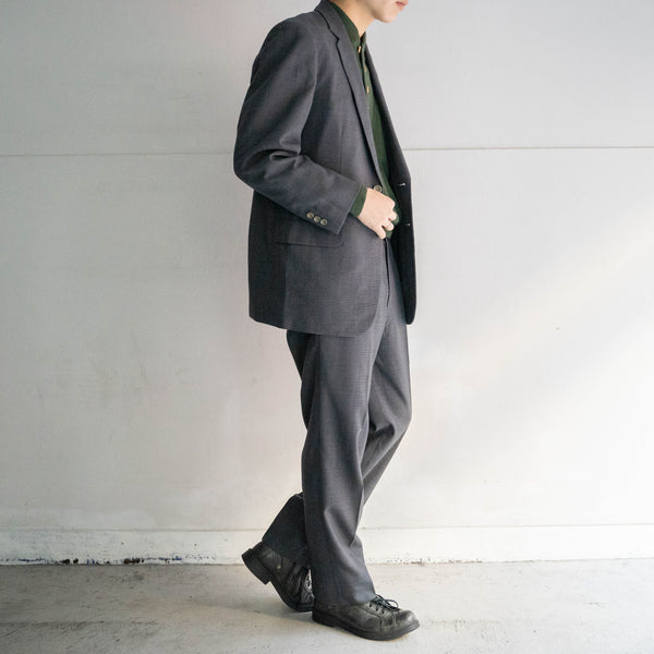 1970s Japan vintage gray checked set up