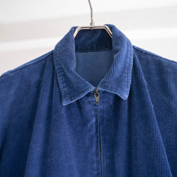 around 1980s dark blue color corduroy all-in-one