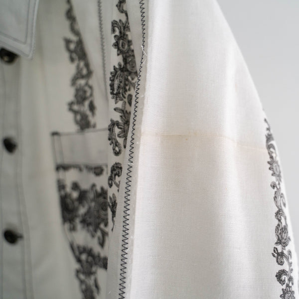 'KIMONO REMAKE' French work jacket type 'paisley pattern'