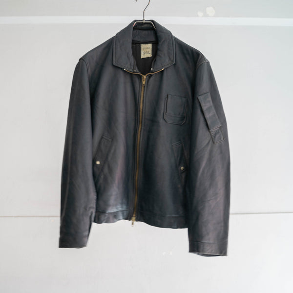 1970-90s French military pilot leather jacket -government supply- -2